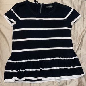 Stripe black and white peplum shirt